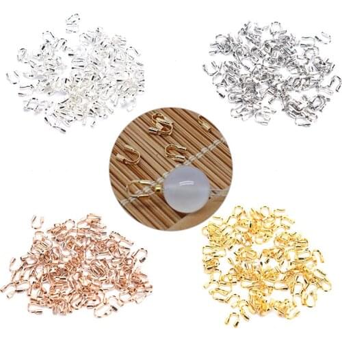 100pcs Stainless Steel Wire Protectors Wire Guard Guardian Protectors loops U Shape Clasps Connector For Jewelry Making Supplies
