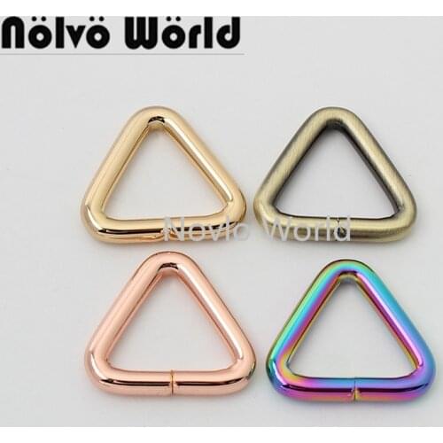 Nolvo World 5-20-100pcs 5 colors 38mm 1.5" metal buckle triangle shape buckle for handbag belt leather handcrafted