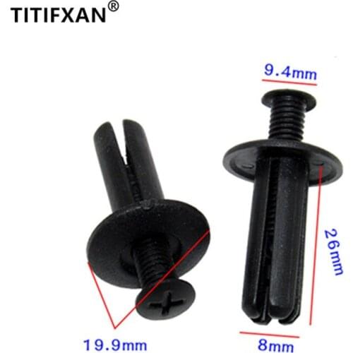20pcs 8mm Universal car plastic fastener clip extended screw expansion rivet buckle for auto bumper fender