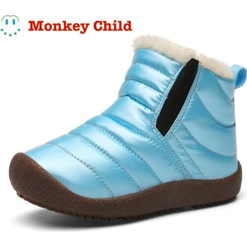 2021 New Winter Children Shoes Leather Waterproof Martin Boots For Brand Girls Boys Rubber Boots Fashion Sneakers Baby Snow Boot