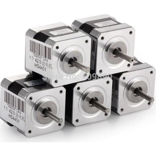 5PCS/LOT 4-lead Nema17 Stepper Motor 42 motor Nema 17 motor 42BYGH 1.7A (17HS4401) motor for CNC XYZ