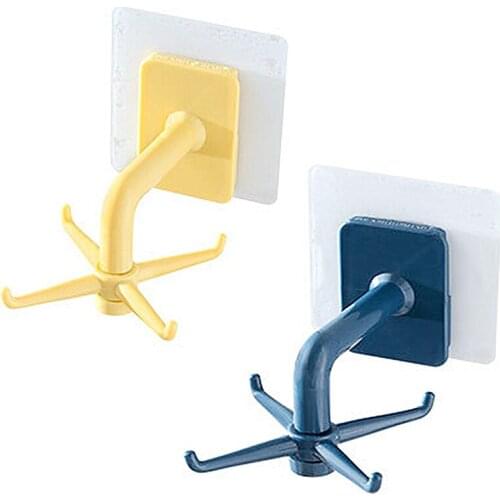 ABS Punch-free Multi-Purpose Hooks 360 Degree Rotatable Kitchen Hook Home Storage Accessories New 2021