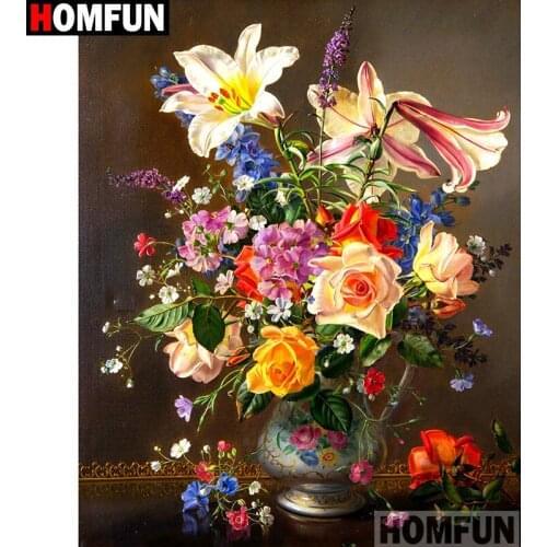 HOMFUN Full Square/Round Drill 5D DIY Diamond Painting "Flower landscape" Embroidery Cross Stitch 3D Home Decor Gift A10077