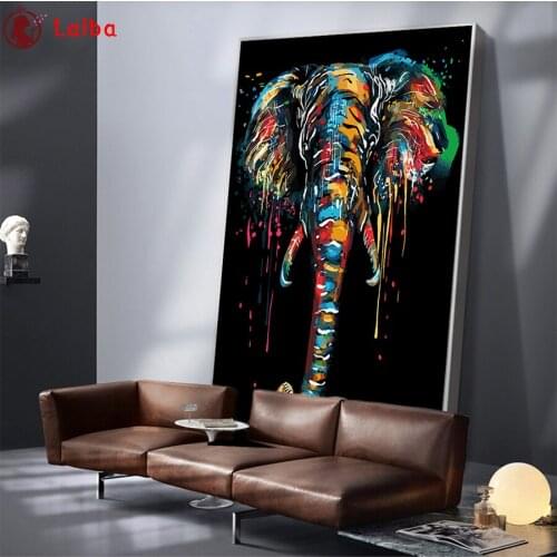 5D DIY Diamond Painting Abstract Colorful Elephant cross stitch full square/round diamond mosaic embroidery