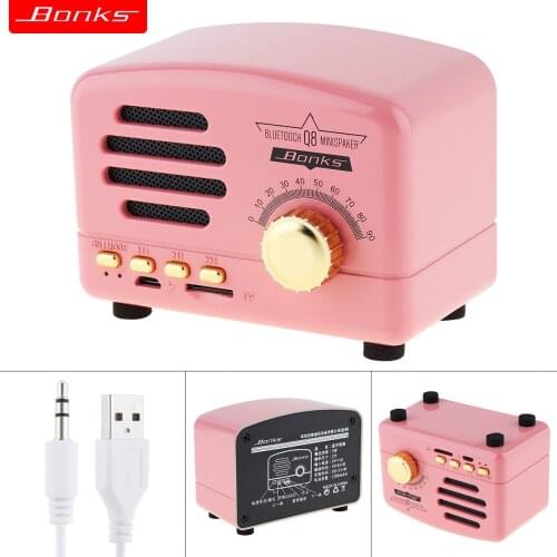 Bonks Q8 Mini Wireless Speaker Overweight Subwoofer Support TF Card for Home Mobile Phone Music Player