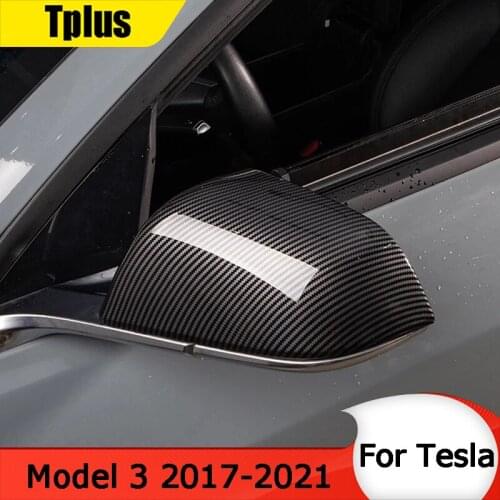 Tplus Right Wing Rearview Mirror Cover For Tesla Model 3 Carbon Fiber Rearview Mirror Car Side Door Rearview Mirror Accessories