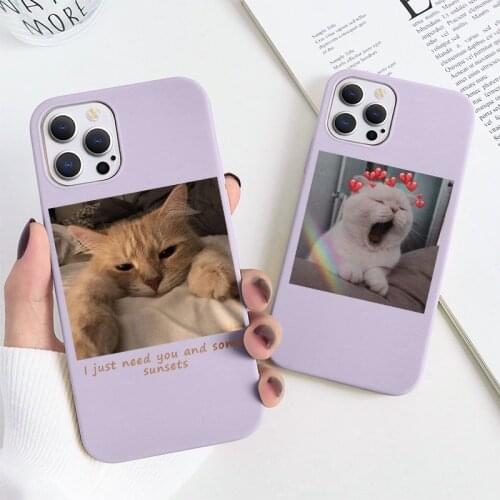 Cute Cat Case For Huawei P Smart 2021 Y7a Y7 Y6 Y9 Prime 2019 Honor 10 20 8X 9X 8A 10i P30 P20 P40 Lite E Pro Funny Matte Coques