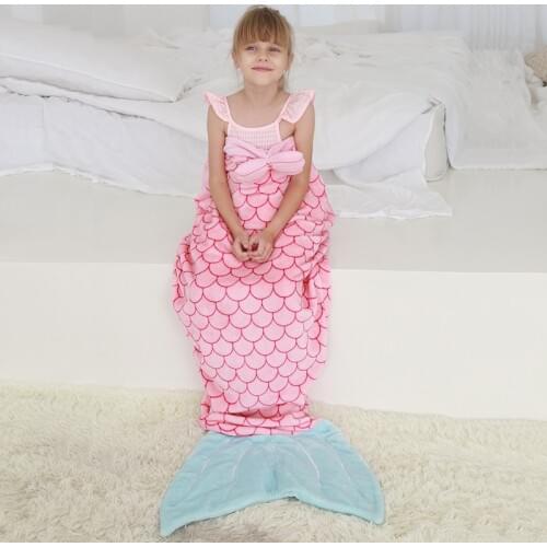 Kids Sleeping Bags Cartoon Soft Mermaid Tail Blanket for Anti-kick Super Soft Flannel Crocodile Sleeping Sack Child Best Gifts