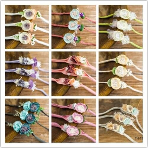 Dvotinst Newborn Photography Props Floral Headbands Cute Headwear Fotografia Accessories Headdress Studio Shoots Photo Props