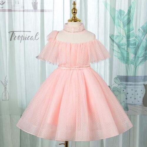2021 Girls Boutique Dresses Summer Kids Princess Tulle Dress Children Birthday Party Ball Gowns Girl Piano performance Vestido