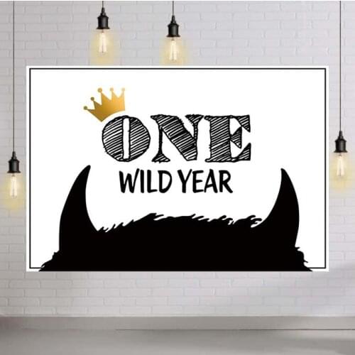Safari Wild One Backdrop Baby Boy 1st Year Old Birthday Party Photography Background Woodland Jungle Kids First Animals Zoo Prop