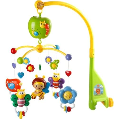 0-12 Months Newborn Toy RattlesTian dou Baby Bed Bell Music Rotation Bedside