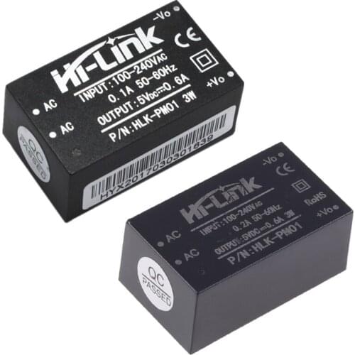K1KA Hi-Link New HLK-PM01 AC DC 220V To 5V 3W 600mA Step Down Insulated Power Module AC DC Transformer