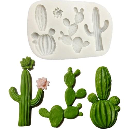 Cactus Plant Silicone Mold for Fondant Cake Decor, Cupcakes, Sugarcraft, Cookies, Candies, Cards and Clay Bakeware Tools M2636