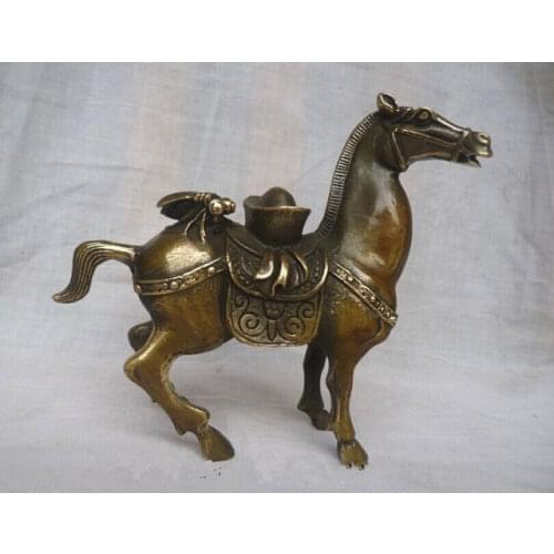 Chinas rare copper old manual hammer the statue of horse