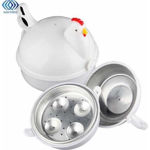 Kitchen Eggs Steamer Chicken Shaped Microwave 4 Egg Boiler Cooker Novelty Kitchen Cooking Appliances Steamer Home Tool