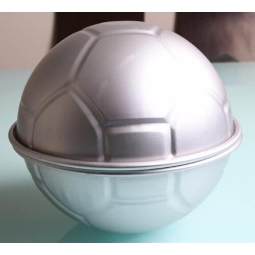 Hot sell 50pcs 3D Football Soccer Ball Aluminium Cake Mold Pan Decorating 8" Half Ball Mold Cake Decoration Baking Mould