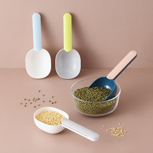 Multifunction Rice Spoon Household Kitchen Scoop Tableware with Sealing Clip