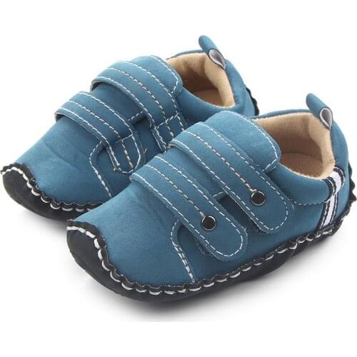 Baby Toddler Shoes Pure Color PU Sewing Thread Edge Soft Rubber Sole Anti-Slip Toddler Shoes Baby Shoes Baby Moccasins