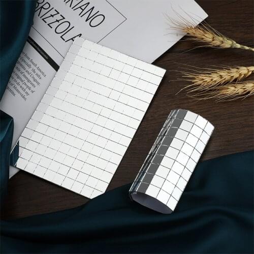 New 150Pcs 10MM Self-Adhesive Glass Mini Square Mirrors Mosaic Tiles For Bathroom DIY Handmade Ball Light Crafts Home Decoration