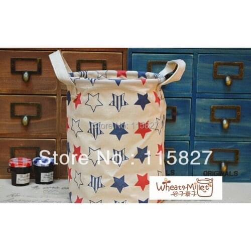 New!Free Shipping!Zakka cotton+linen storage bucket foldable storage bag laundry basket storage case clothes organizer S size