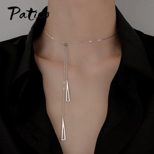 925 Sterling Silver 2021 Retro Statement Necklace For Women Girls Best Friend Gifts Fashion Jewelry Streetwear Wholesale