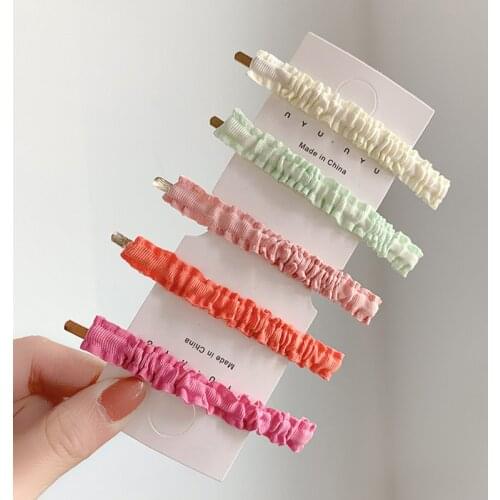 Pleated Candy Color Hair Clips Hair Pins Baby Girls Hair Accessories Children Hair Styling Tools Barrettes Hair Styling Tools