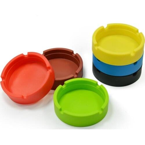 Portable Rubber Silicone Ashtrays Round Cigarette Holder Smoking Accessories Ashtrays Bendable SN507