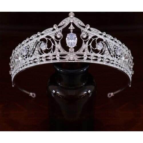 Elegant Plated Zircon Brides Headbands Crystal Bridal Tiaras Headpieces Evening Hair Jewelry Wedding Hear Wear