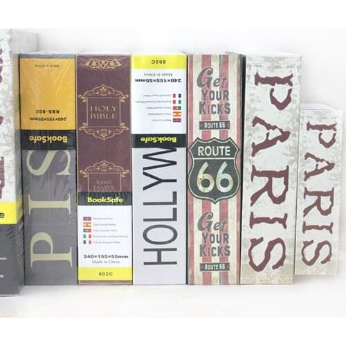 Size 240*155*55mm Key Lock Safety Box Cash Storage box Hidden Secret Safe Steel Simulation Classic Book Safe Box Piggy Bank