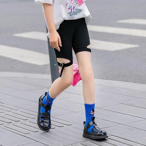 Girls Cool Bandage Shorts 2021 Summer 8 10 12 years Fashion Hiphop Dance Elastic Pants
