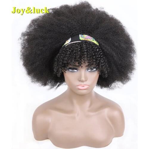 Headband Wigs Afro Kinky Curly Natural Black Hair For Women Colorful Flat Headband Links Synthetic Curly Wig