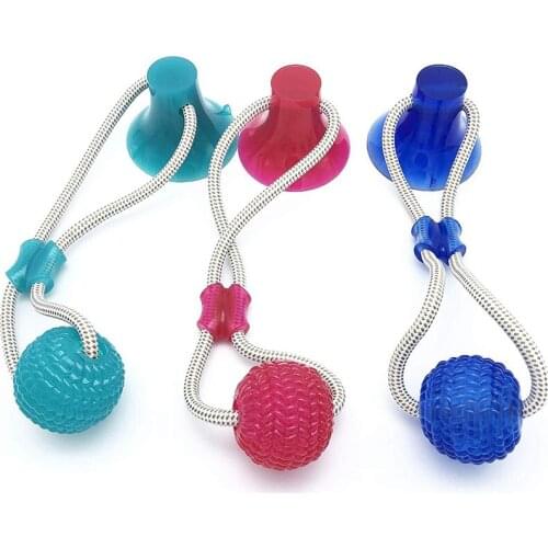 Dog Interactive Suction Cup Push TPR Ball Toys Pet Molar Bite Toy Elastic Ropes Dog Tooth Cleaning Chewing Pet Puppy Dog Toys
