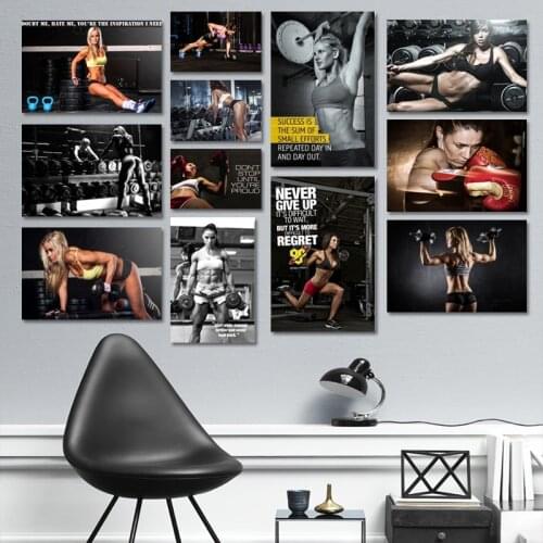 Modern Canvas Painting Poster and Print Bodybuilders Beauty Women Fitness Motivation for Home Gym Living Rooms Wall Decoration