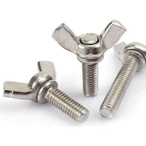 2PCS 304 Stainless Steel Lngot Butterfly Wing Bolt Screws M6 * 40