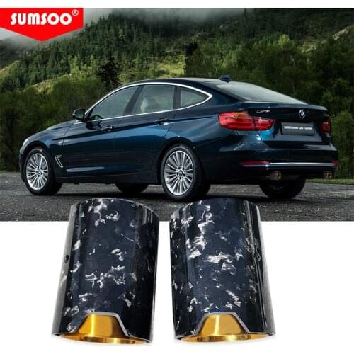 Genuien SUMSOO Forged Carbon Fiber Exhaust tip Golden Inner Pipe for BMW M2 M3 M4 M135i M235i M140i M240i M335i M340i M435i