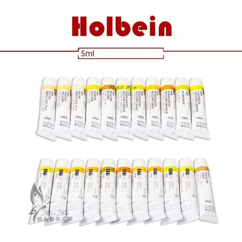 Japan Holbein Tube Watercolor Paint 5ml Yellow Orange Series Acuarelas Pigmentos Art Supplies