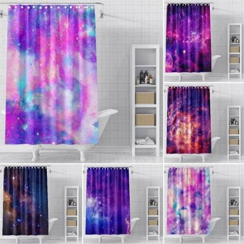 Galaxy Shower Curtain Landscape Starry Sky Bath Curtain 3D Waterproof Fabric Shower Curtain for Bathroom Home Decor