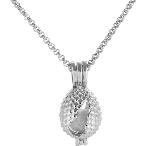 Pearl cages pendants gifts for women trendy jewelry floating locket essential oil necklace sublimation blanks diffuse