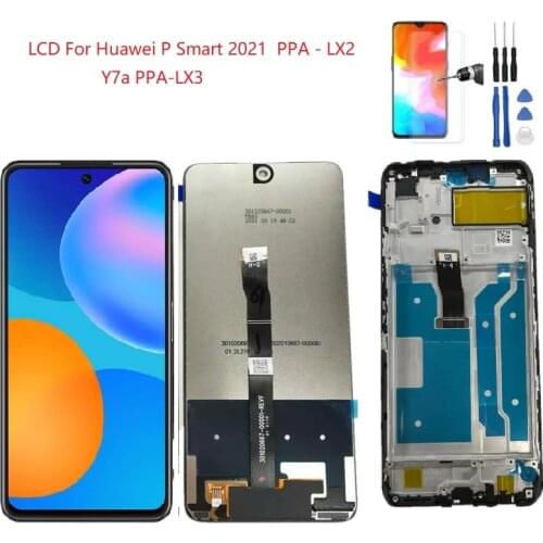 For DISPLAY HUAWEI P SMART 2021 Lcd PPA - LX2 LCD Display Touch Screen Digitize for Huawei P Smart 2021 Display Y7a Lcd