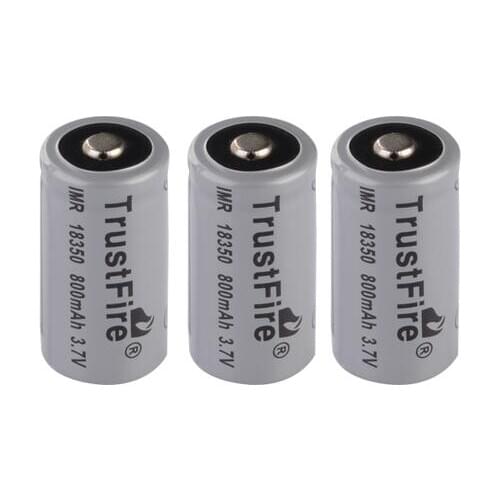 10pcs/lot High Capacity Trustfire IMR 18350 800mAh 3.7V Lithium Battery Rechargeable Batteries