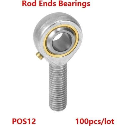 100pcs/lot POS12 and Oil nozzle 12mm Rod End Joint Bearing Left/Right Male Ball Joint Metric Threaded For rod