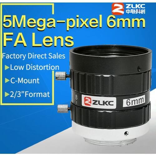 5MegaPixel C Mount 6mm FA Machine Vision fixed focal length lenses Industrial camera manual Iris CCTV Lens low distortion
