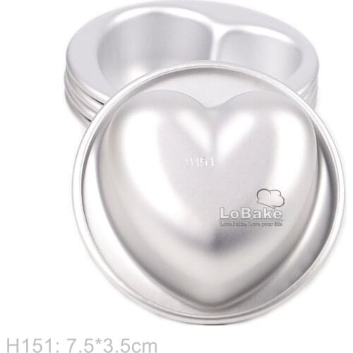 5pcs/lot 7.5*3.5cm medium heart shape aluminium alloy tart mold jelly pudding molding gelatin mould cup cake molds DIY bakery