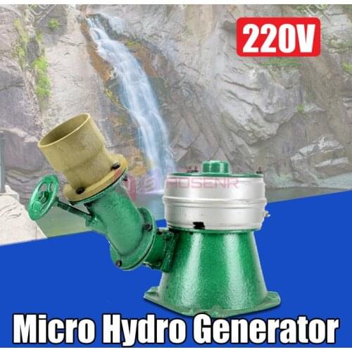500W Micro Hydro Water Turbine Single Phase Generator Hydroelectric Magnet Full Copper Core