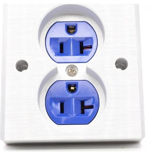 Free shipping 2pcs blue High Quality Power US AC Power Receptacle Wall Outlet Copper Socket