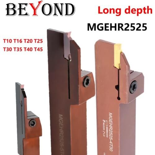 BEYOND Long Cutting Depth MGEHR2525 T20 T25 T30 T35 High Hardness MGEHR Turning Tool Holder Grooving Lathe Cutter Shank CNC Bar