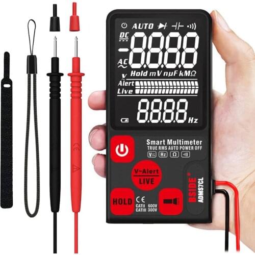 ADMS7CL EBTN LCD 3.5" Screen Multimeter True RMS Auto Range 6000 Counts Digital Voltmeter with Ohm Volt Continuity Test