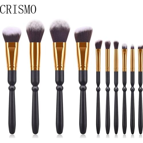 CRISMO Black Creative Wooden Makeup Brushes Powder Foundation Eyeshadow Concealer Cosmetic Makeup Brush Set Pinceis De Maquiagem