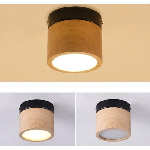 Nordic Wood Ceiling Lights Modern Wooden Led Ceiling Lighting Living Room Bedroom Stairs Kitchen Spot Light Fixtures Home Decor